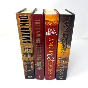 Dan Brown Robert Langdon Hardcover Book Lot Da Vinci Code‎ Angels Demons Inferno